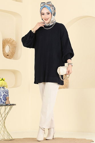 moda selvim Tunic 2199UZ662 Black - Thumbnail