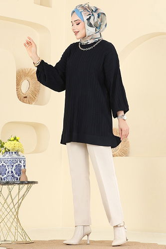 moda selvim بلوز أسود 2199UZ662 - Thumbnail