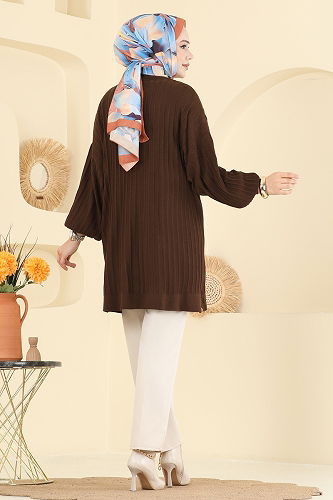 moda selvim بلوز بني 2199UZ662 - Thumbnail
