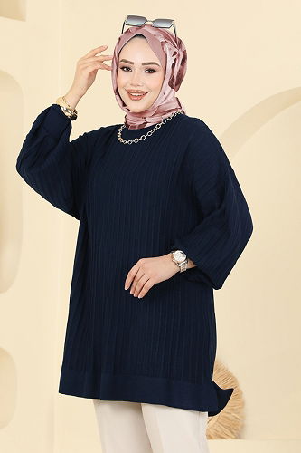 moda selvim بلوز كحلي 2199UZ662 - Thumbnail