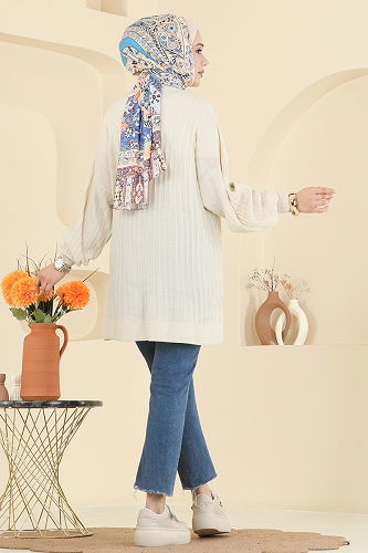 moda selvim Tunic 2199UZ662 Stone - Thumbnail