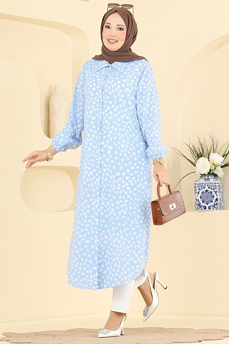 moda selvim Tunic 219NZRK1200 Baby Blue - Thumbnail
