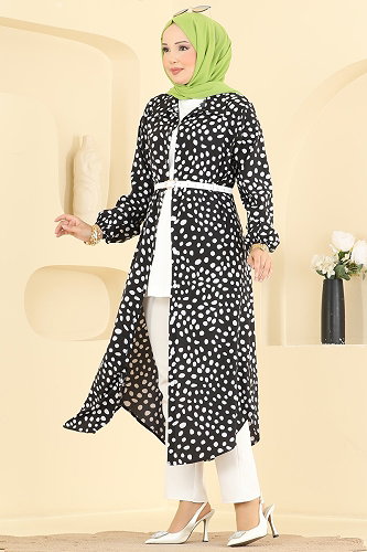 moda selvim بلوز أسود 219NZRK1200 - Thumbnail