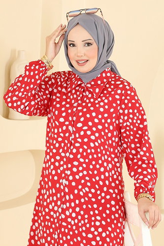 moda selvim Tunic 219NZRK1200 Red - Thumbnail