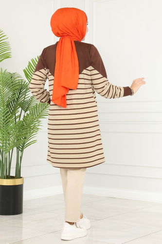 moda selvim Tunic 220DVL817 Brown - Thumbnail