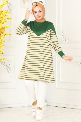 moda selvim Tunic 220DVL817 Dark green - Thumbnail