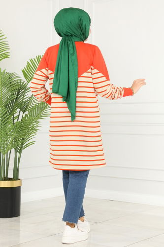 moda selvim Tunic 220DVL817 Oranj - Thumbnail