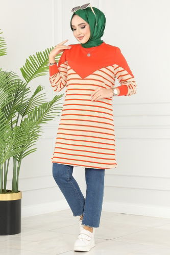 moda selvim TUNIC 220DVL817 Oranj - Thumbnail