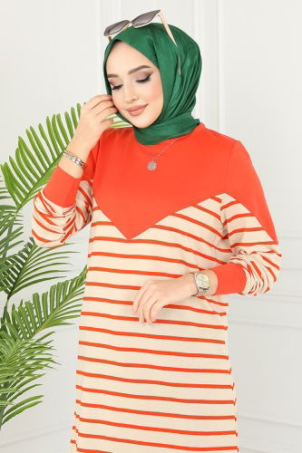 moda selvim TUNIC 220DVL817 Oranj - Thumbnail