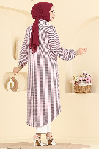 moda selvim بلوز خمري 220NZRK1200 - Thumbnail