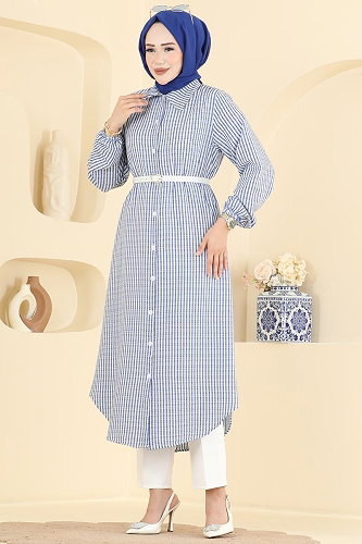 moda selvim Tunic 220NZRK1200 Saxe - Thumbnail