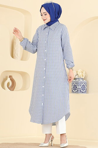 moda selvim Tunic 220NZRK1200 Saxe - Thumbnail