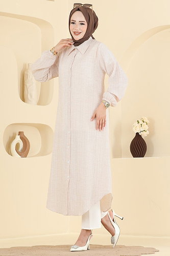 moda selvim Tunic 221NZRK1200 Beige - Thumbnail