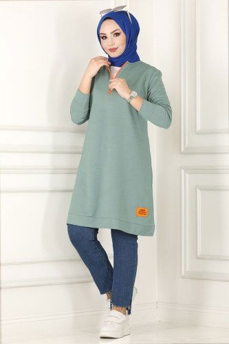 moda selvim 2222ASY563 بلوز طويل - Thumbnail