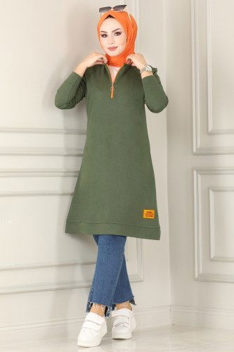 moda selvim 2222ASY563 بلوز طويل - Thumbnail