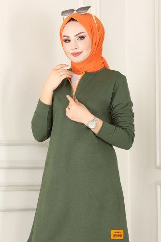 moda selvim 2222ASY563 بلوز طويل - Thumbnail