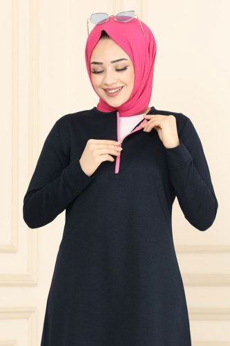 moda selvim Tunic 2222ASY563 Navy Blue - Thumbnail