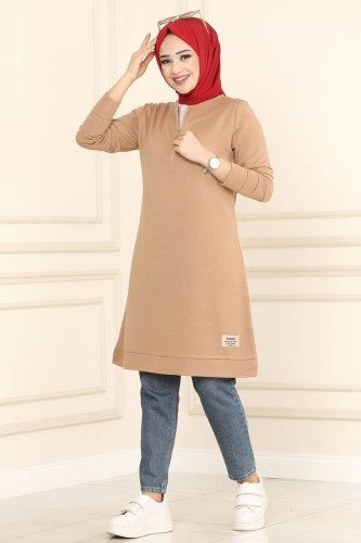 moda selvim 2222ASY563 فيزيون بلوز طويل - Thumbnail