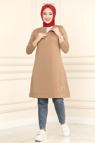 moda selvim 2222ASY563 فيزيون بلوز طويل - Thumbnail