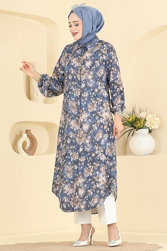 moda selvim بلوز رمادي 223NZRK1200 - Thumbnail
