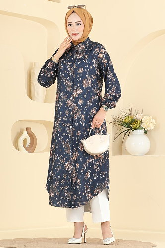 moda selvim Tunic 223NZRK1200 Navy Blue - Thumbnail