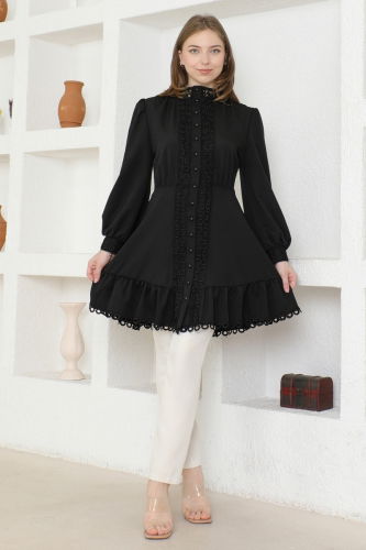 moda selvim Tunic 22459JNF844 Black - Thumbnail