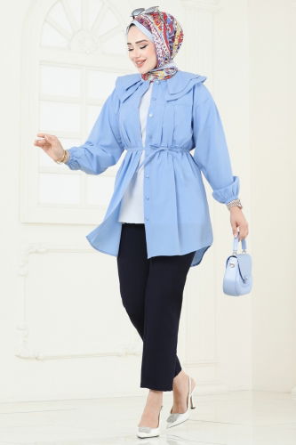 moda selvim Tunic 228ASN888 Blue - Thumbnail
