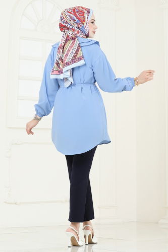 moda selvim Tunic 228ASN888 Blue - Thumbnail