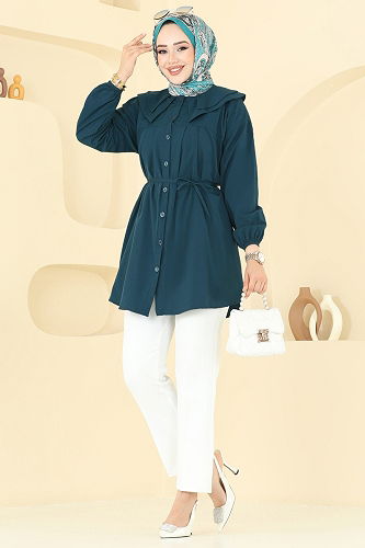moda selvim Tunic 228ASN888 Petroleum - Thumbnail