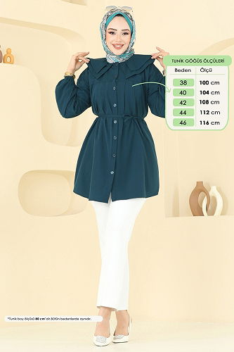 moda selvim Tunic 228ASN888 Petroleum - Thumbnail