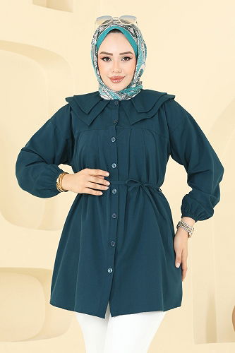 moda selvim Tunic 228ASN888 Petroleum - Thumbnail