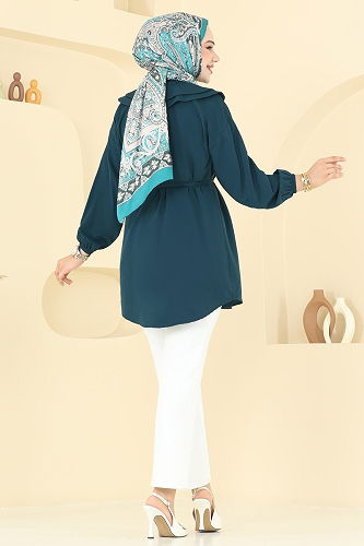 moda selvim بلوز بترولي 228ASN888 - Thumbnail