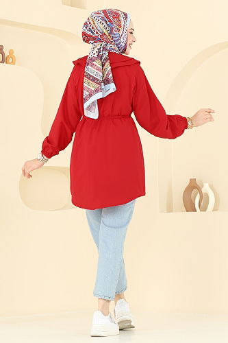 moda selvim بلوز احمر 228ASN888 - Thumbnail