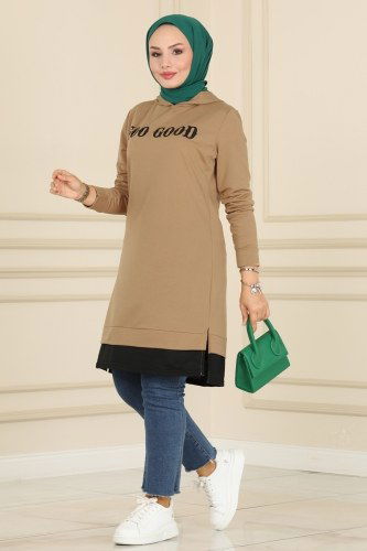 A.S.Y. - 2305ASY563 بيج بلوز طويل