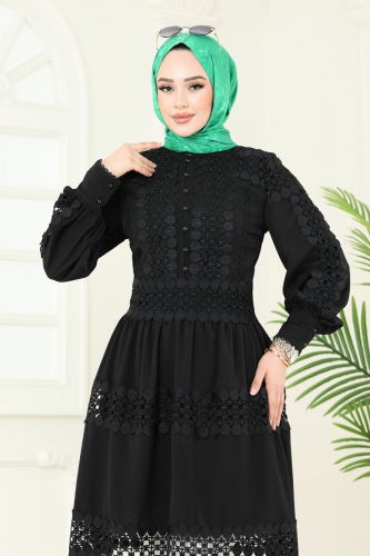 moda selvim Tunic 23176JNF844 Black - Thumbnail