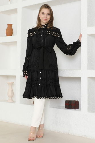 moda selvim Tunic 23180JNF844 Black - Thumbnail