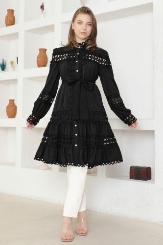 moda selvim Tunic 23180JNF844 Black - Thumbnail