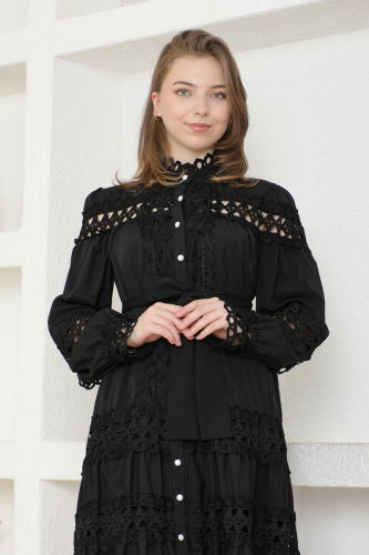 moda selvim Tunic 23180JNF844 Black - Thumbnail