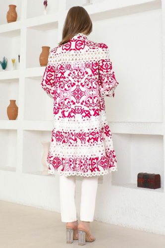 moda selvim Tunic 23180JNF844 Fuchsia - Thumbnail