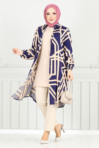 MRV B.G.S. - Tunic 2354BGS895-M Navy Blue&Vision