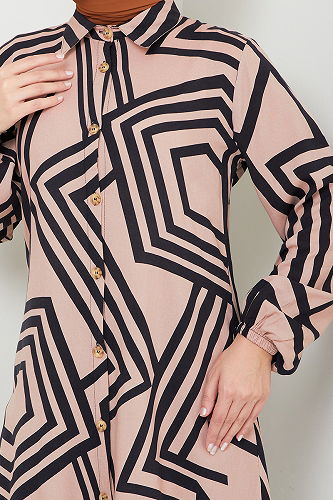 moda selvim Tunic 2354BGS895-M Vision&Black - Thumbnail