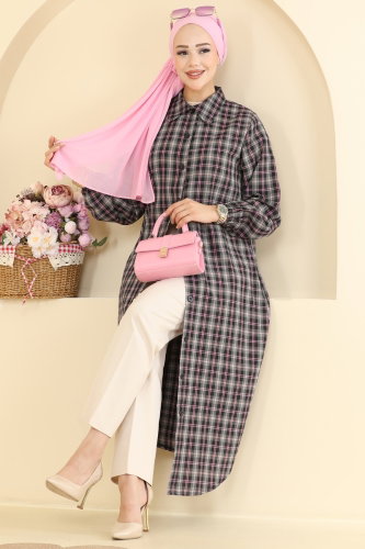 Tunic 238NZRK1200 Pink & Black - Moda Selvim