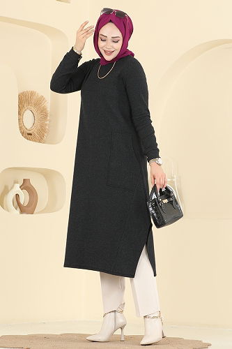 moda selvim Tunic 24009UKB139 Black - Thumbnail