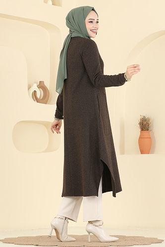moda selvim Tunic 24009UKB139 Brown - Thumbnail