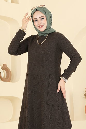 moda selvim Tunic 24009UKB139 Brown - Thumbnail