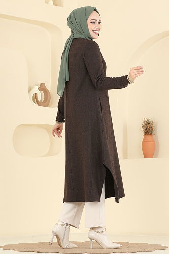 moda selvim بلوز بني 24009UKB139 - Thumbnail