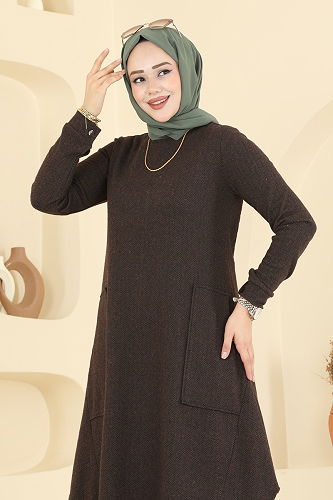 moda selvim بلوز بني 24009UKB139 - Thumbnail