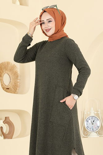 moda selvim Tunic 24009UKB139 Khaki - Thumbnail