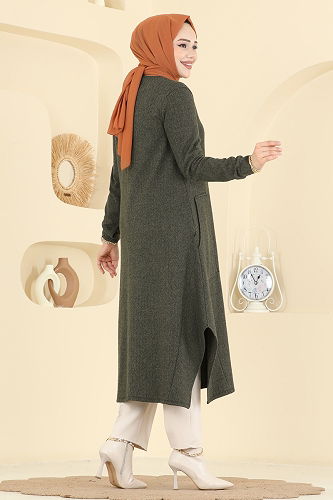 moda selvim بلوز اخضر عفني 24009UKB139 - Thumbnail