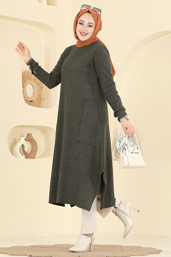 moda selvim بلوز اخضر عفني 24009UKB139 - Thumbnail